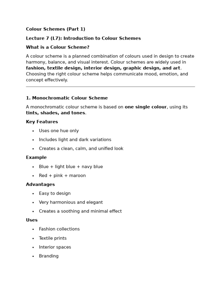Lecture Colour Schemes | PDF | Color | Blue