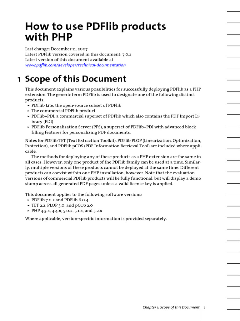 Pdflib in PHP Howto | PDF | Pear | Php