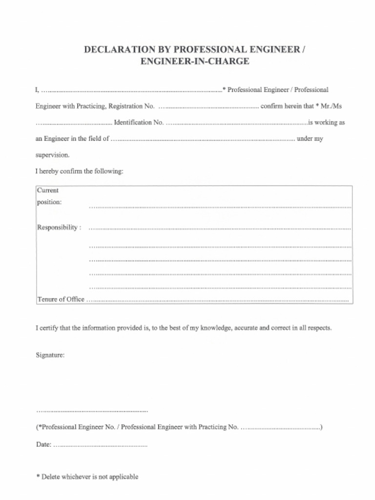 Declaration Form GE To ET-1 | PDF