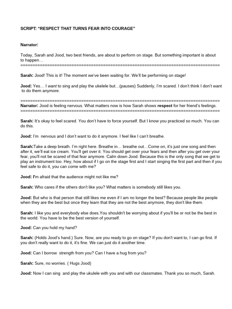 Script For Respect Performance | PDF