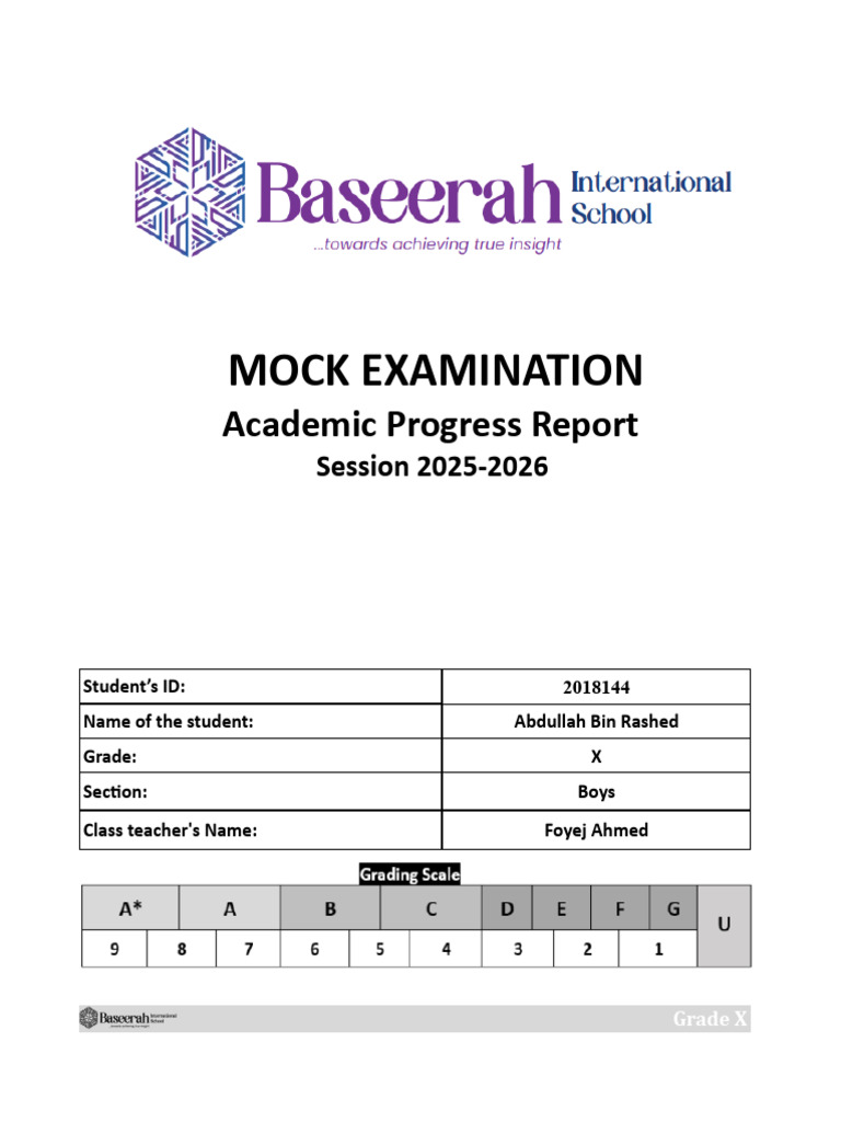 Grade X Mock 2 Examination Results | PDF | Mathematics | Pure Mathematics