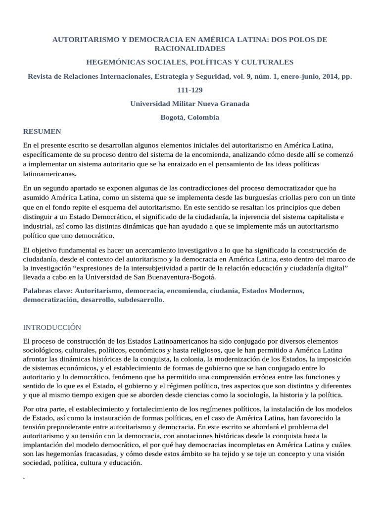 Ojo Autoritarismo y Democracia en América Latina | PDF | Democracia ...