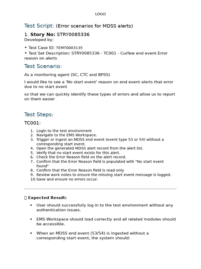 Test Script - STRY0085336 | PDF