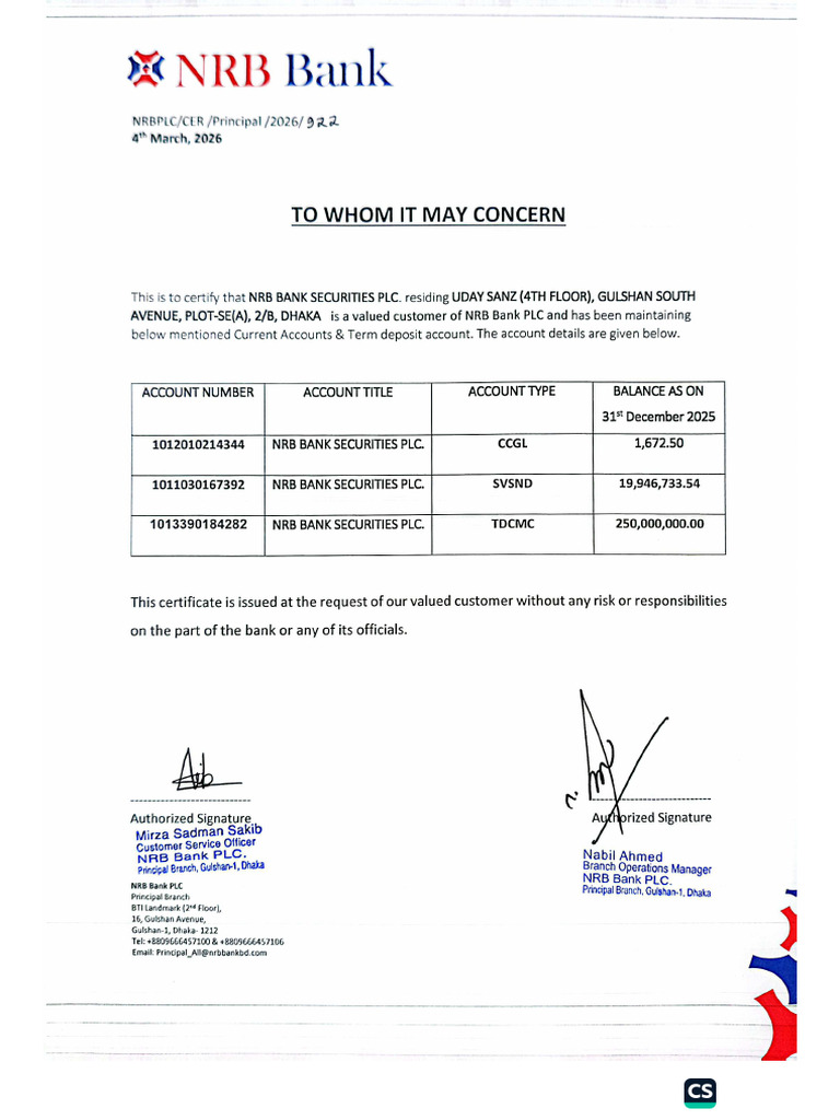 Balance Confirmation | PDF