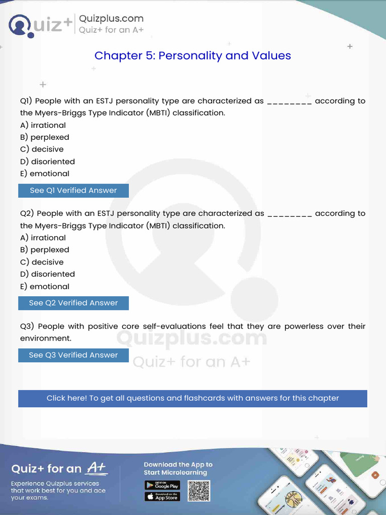 People With An Estj Personality Type Are Characterized As According To ...