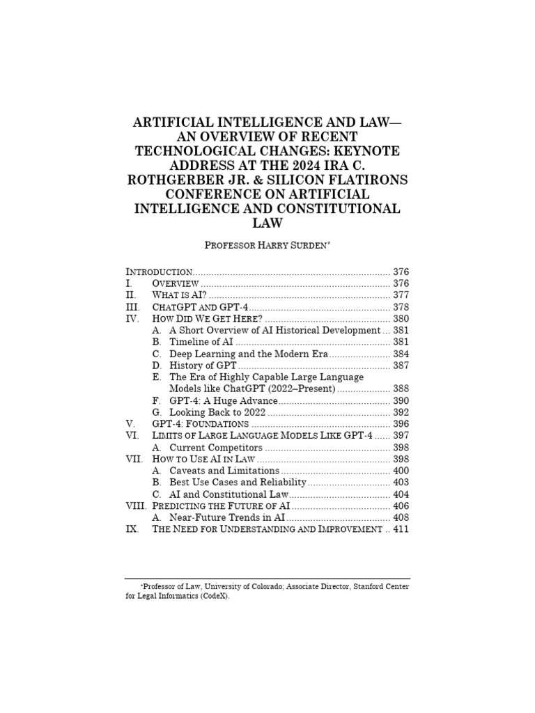 AI and Law - An Overview of Recent Technological Advancements | PDF ...