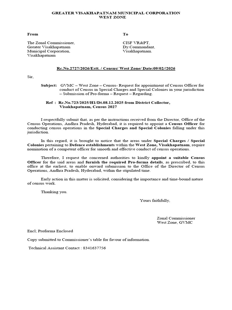 Cisf Quaters Letter | PDF