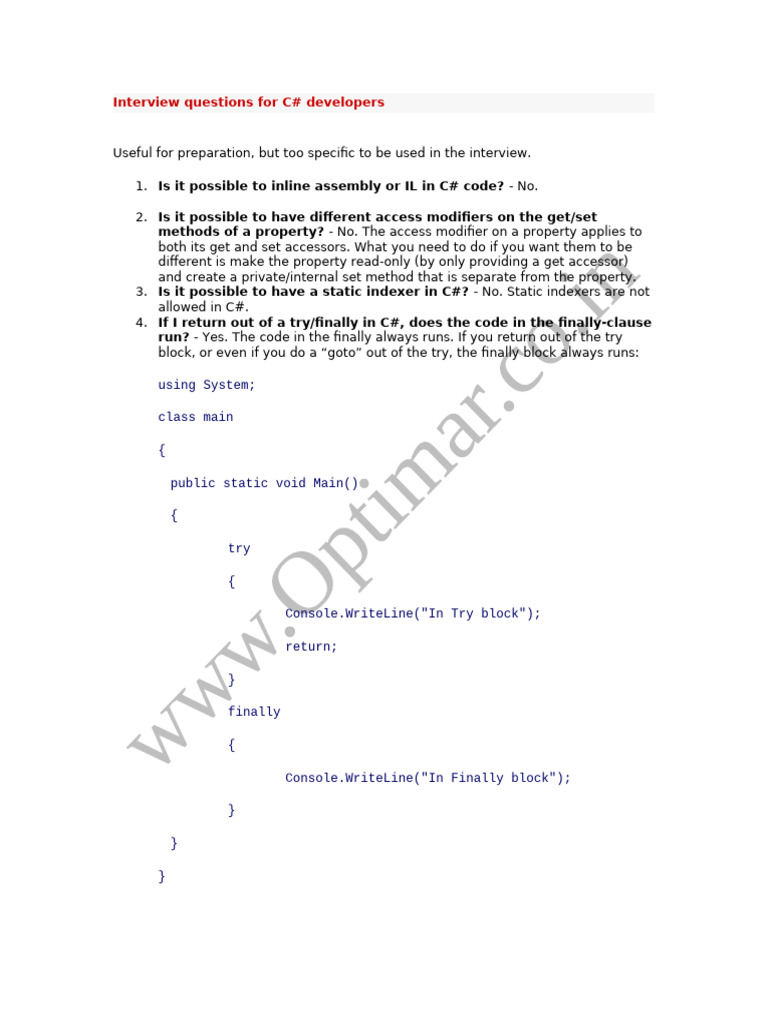 Dotnet 4 | PDF | C Sharp (Programming Language) | Parameter (Computer ...