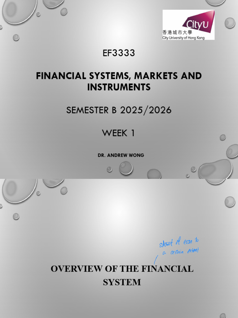 Open EF 3333 Week 1 | PDF | Financial Markets | Securities (Finance)