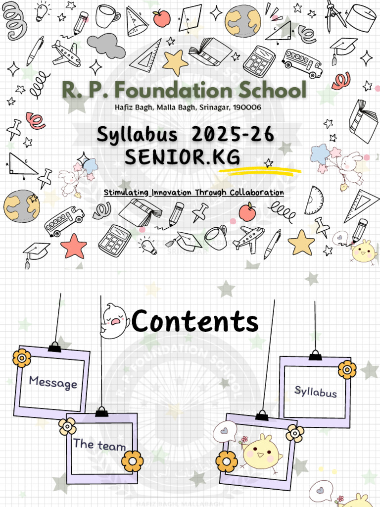 Senior KG Syllabus 2025-26 | PDF