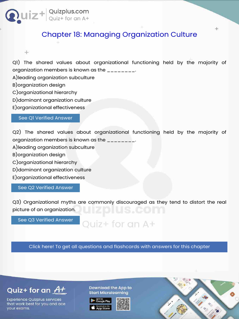 The Shared Values About Organizational Functioning Held by The Majority ...