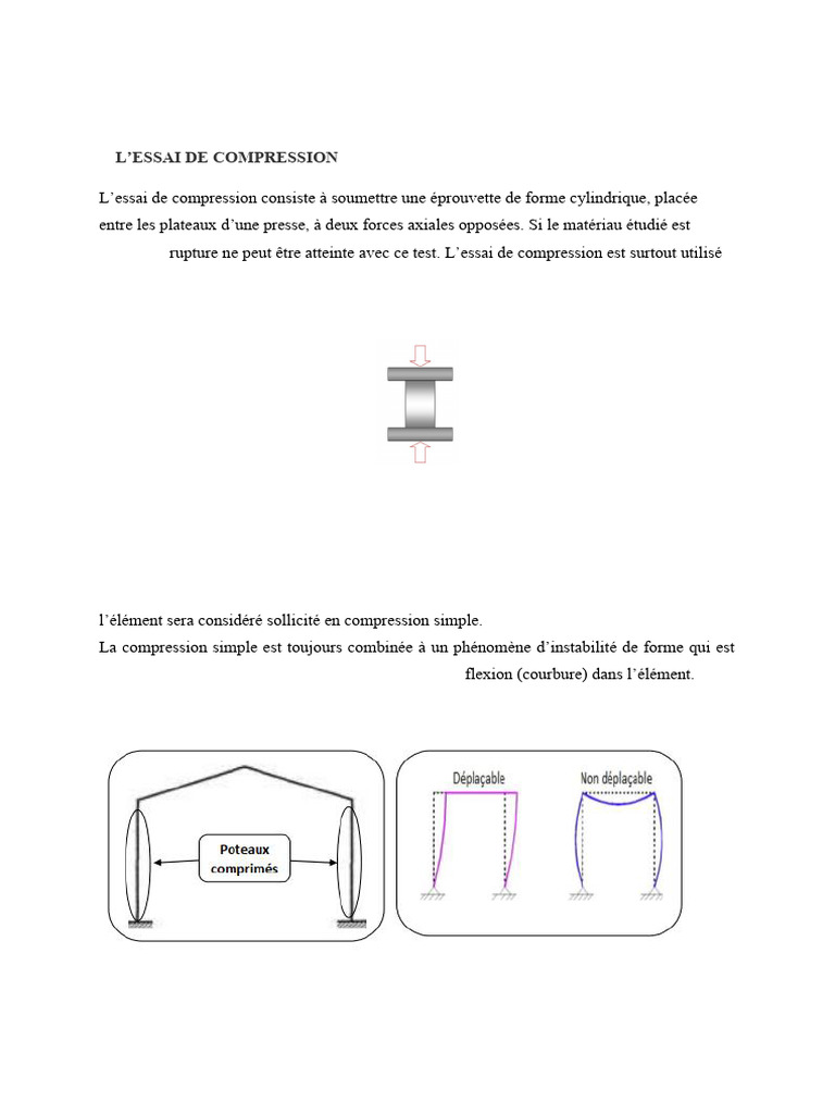 Cours Compression Simple | PDF | Flexion (matériau) | Élasticité (Physique)
