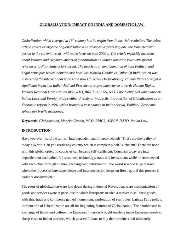 Internship Article Submission | PDF | Human Rights | Globalization