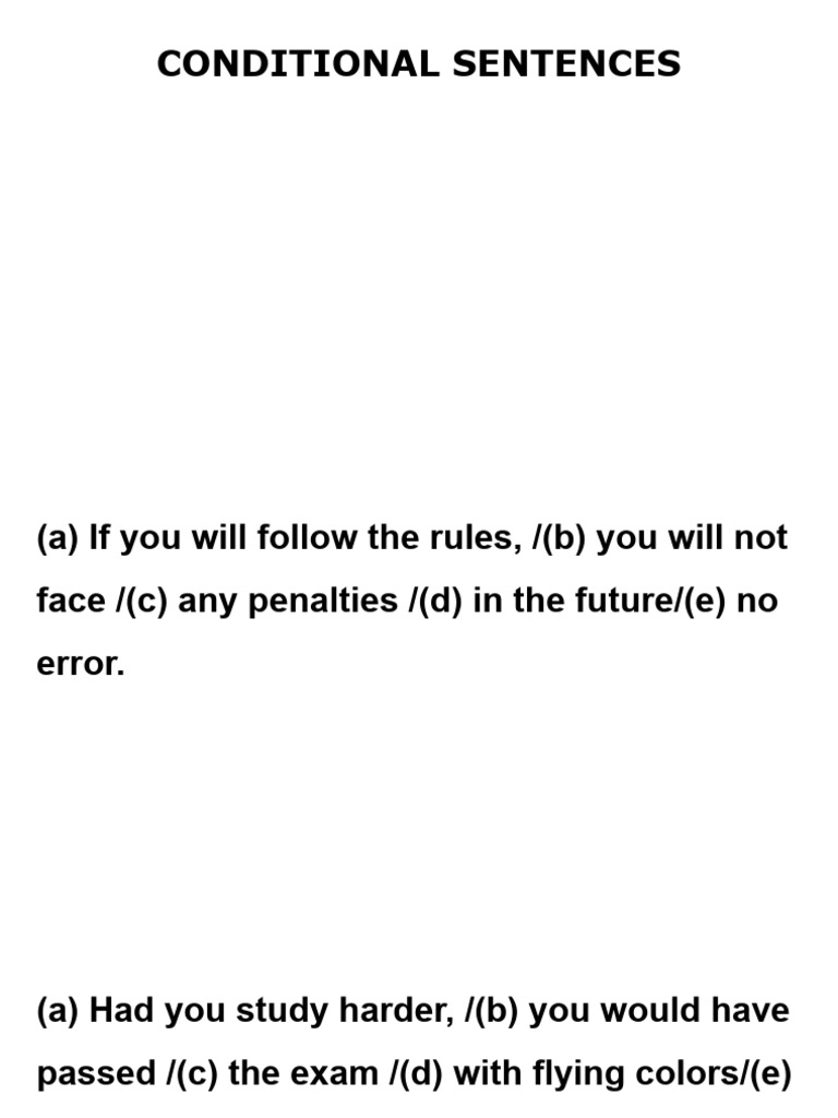 Conditional Sentences No Annotation 27th March | PDF
