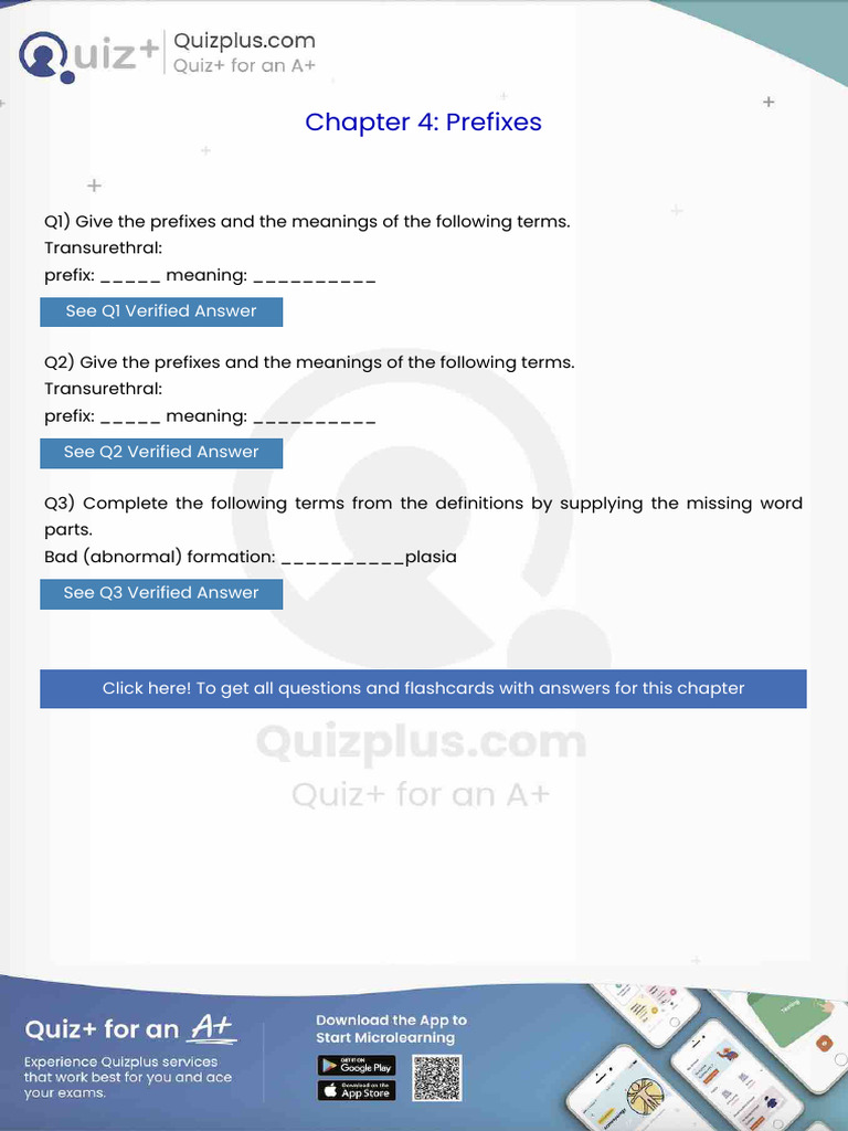 Give The Prefixes and The Meanings of The Following ...