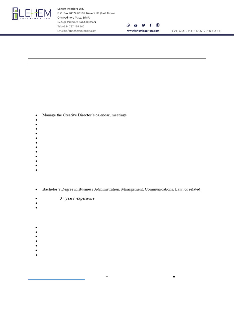 Executive Assistant (Administration) | PDF