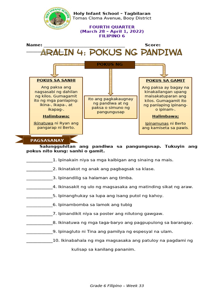 Week 33 - Module - Filipino 6 | PDF
