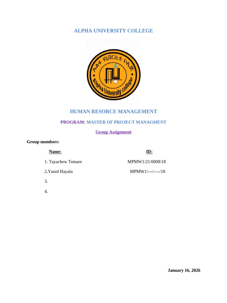 Alpha University College | PDF | Human Resource Management | Employee ...