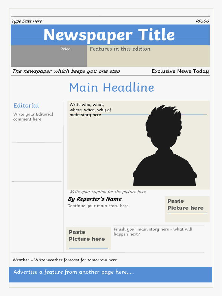T HE 019 Newspaper Editable Template - Ver - 1 | PDF | Mass Media