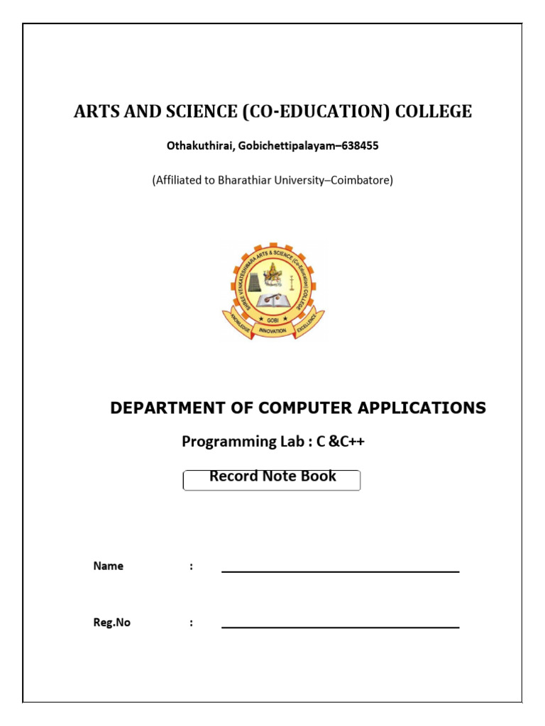 I-Bca - C & C++ Programing Record Final 2025 | PDF | Pointer (Computer ...