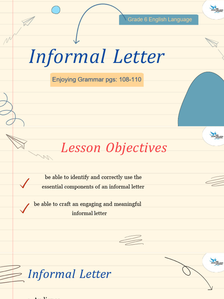 Cl. 6 Eng. Lang. - Informal Letter | PDF