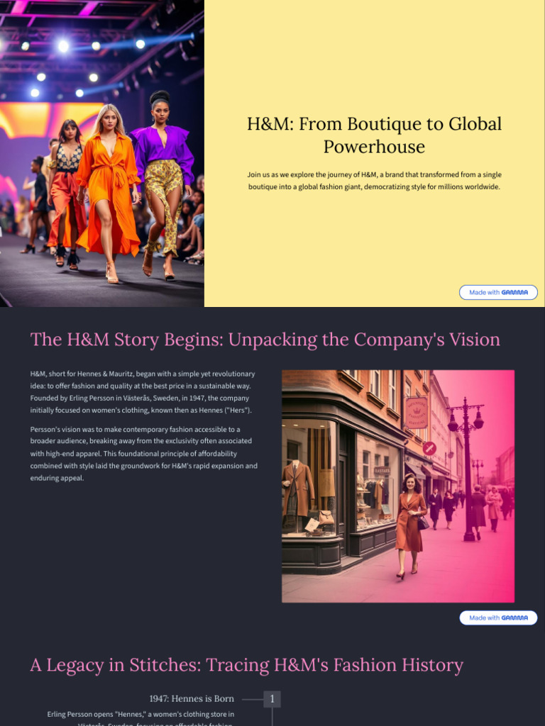 HandM From Boutique To Global Powerhouse | PDF | Fashion | Sustainability