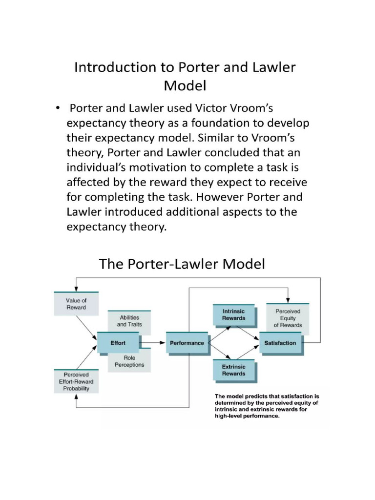 Porter Lawler Model | PDF | Motivational | Motivation