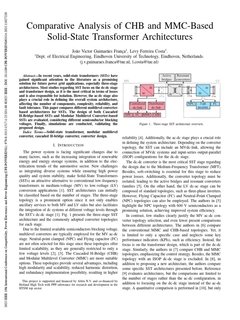 Comparative Analysis of CHB and MMC-Based Solid-State Transformer ...