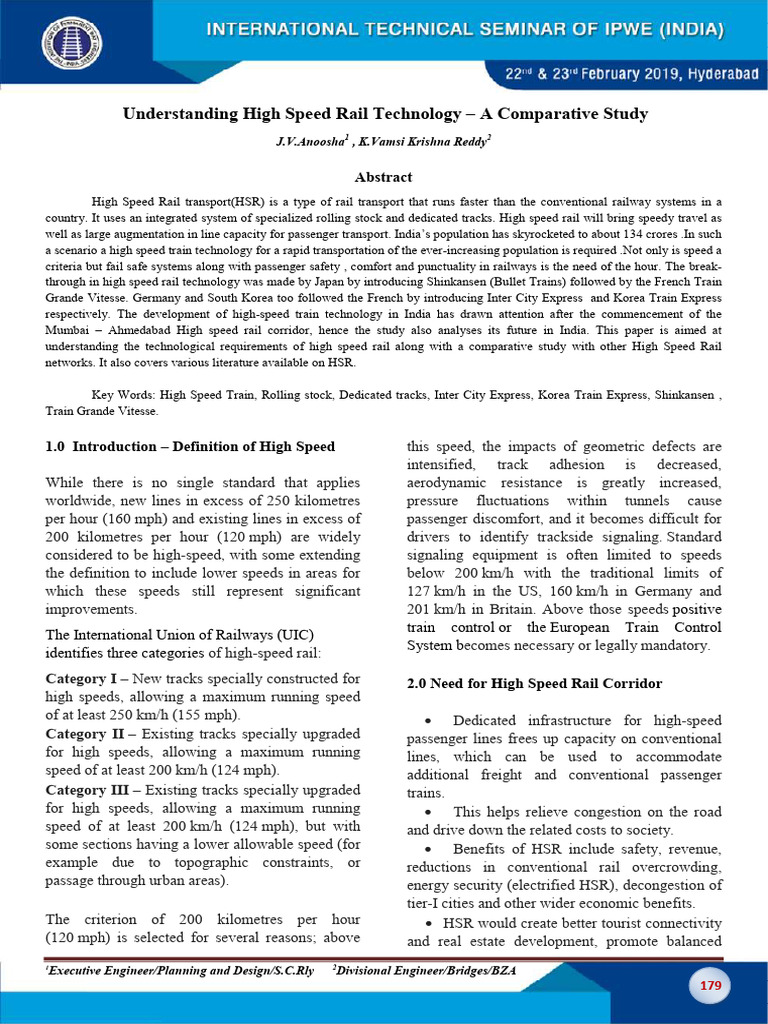 Understanding High Speed Rail Technology - A Comparative Study | PDF ...