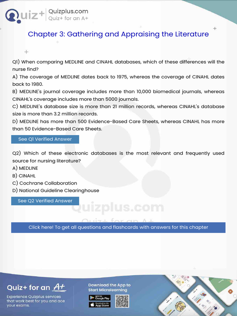 When Comparing Medline and Cinahl Databases Which of These Differences ...