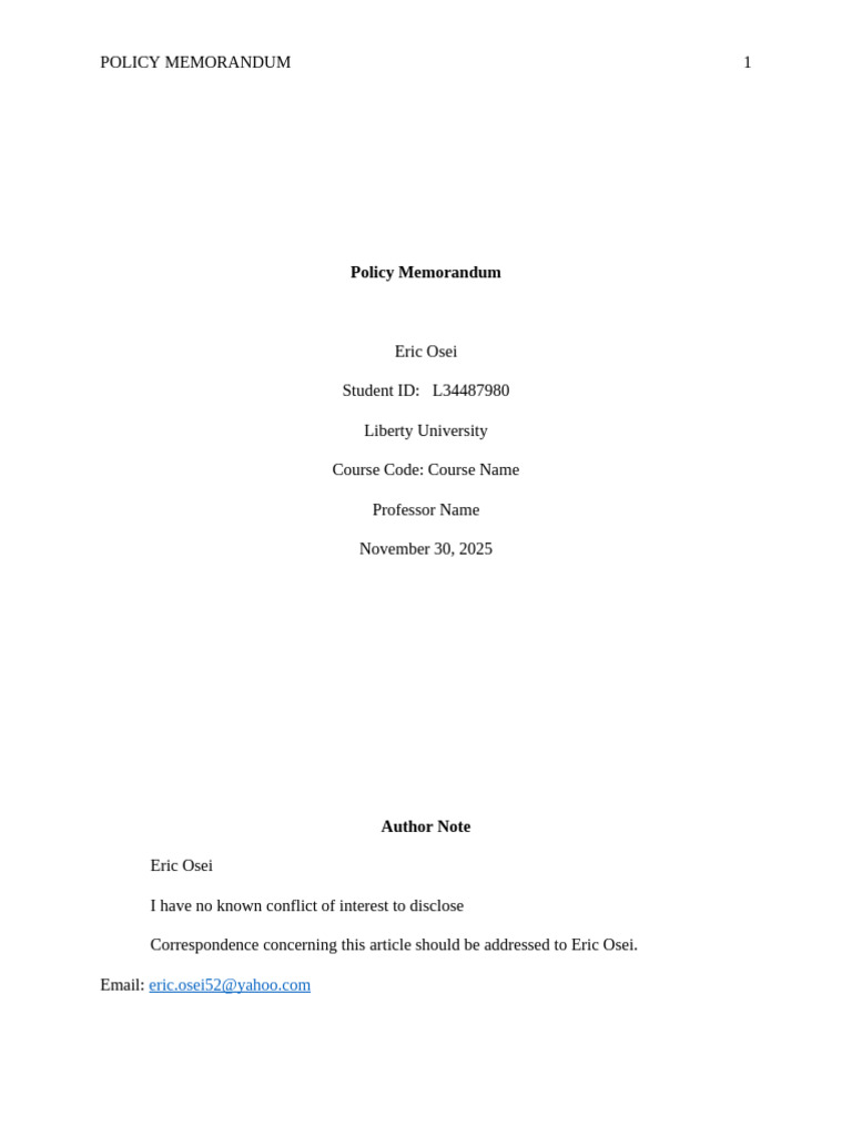 Policy Memorandum 1 | PDF | Equal Protection Clause | Refugee