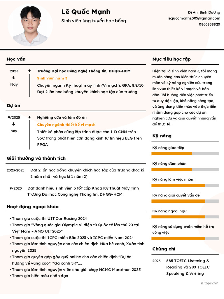 CV - Le Quoc Manh | PDF