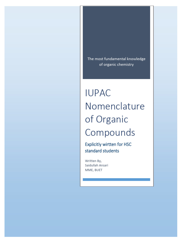 IUPAC Nomenclature of Organic Compounds | PDF