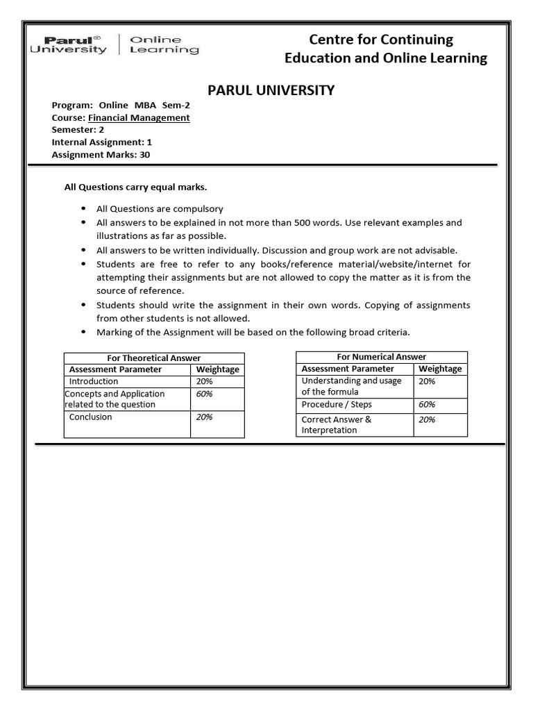 Sem 2 Assignment-Fm | PDF