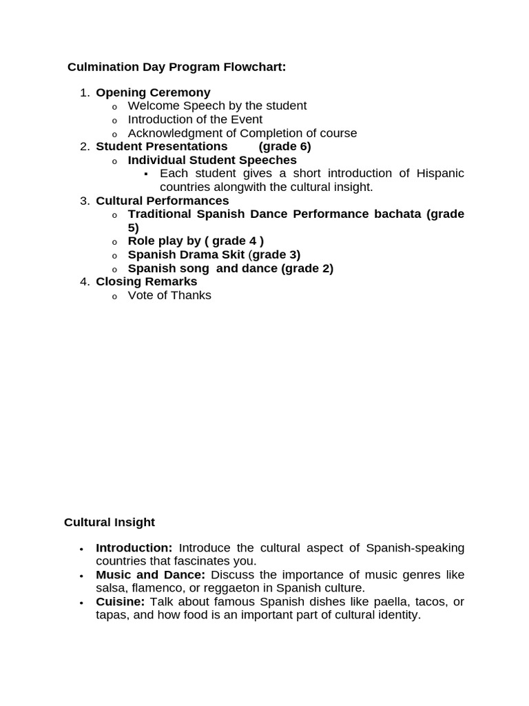 Culmination Day Program Flowchart | PDF