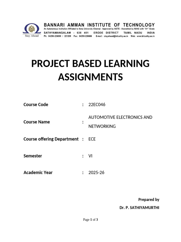 IP-2 - 22EC046-Project Based Learning Assignments | PDF | System ...