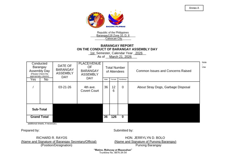 Barangay Conduct Barangay Assembly 2026 | PDF