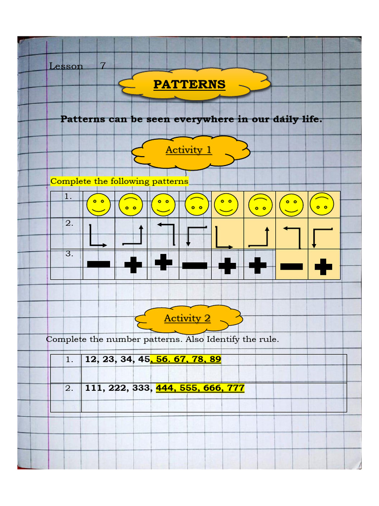 Patterns Grade 2 NOtes | PDF