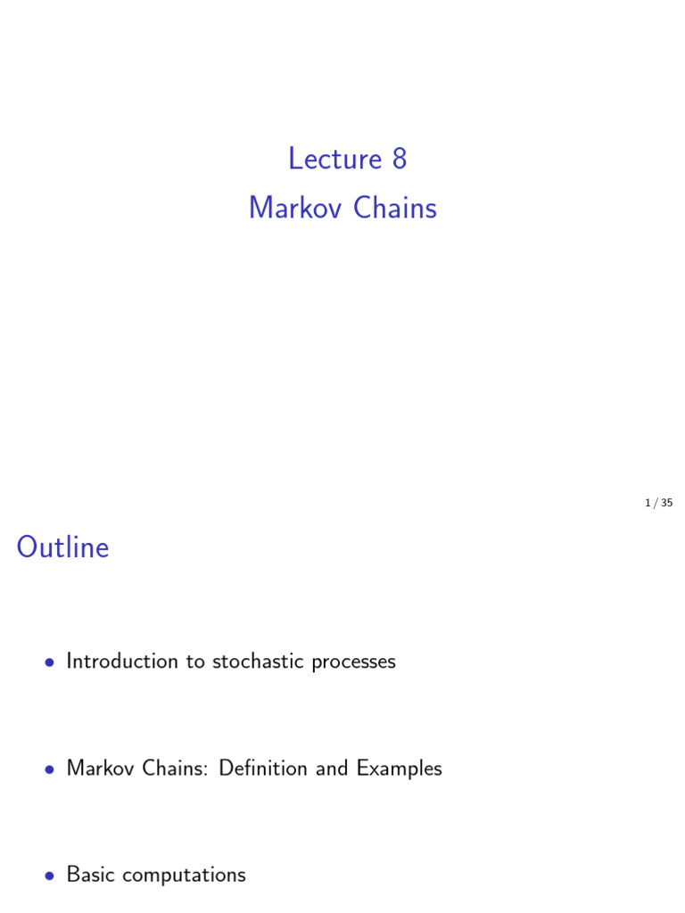 Prob Lec8 | PDF | Stochastic Process | Markov Chain