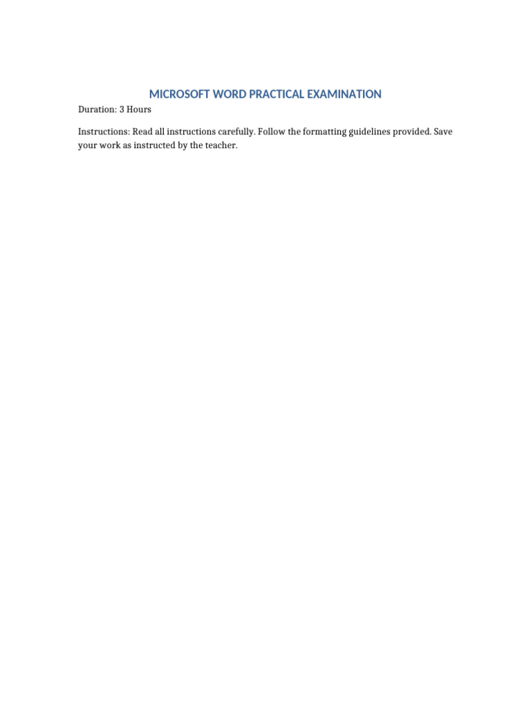 Microsoft Word Practical Exam-2 | PDF | Microsoft Word | Paragraph