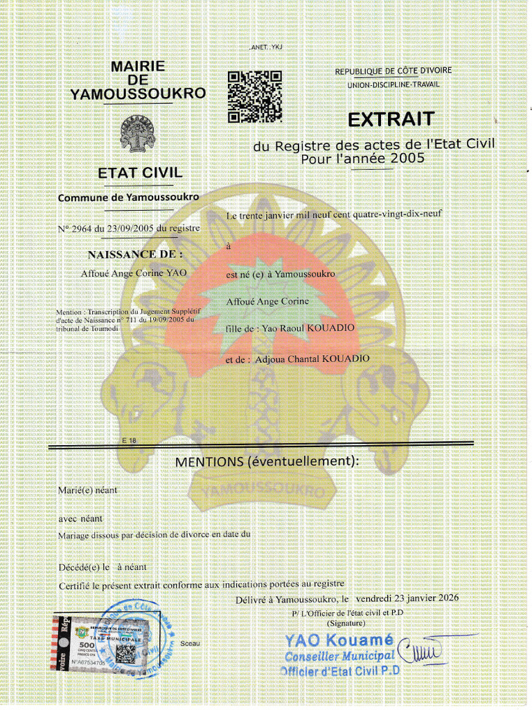 Documents YAO Affoué Ange Corine | PDF