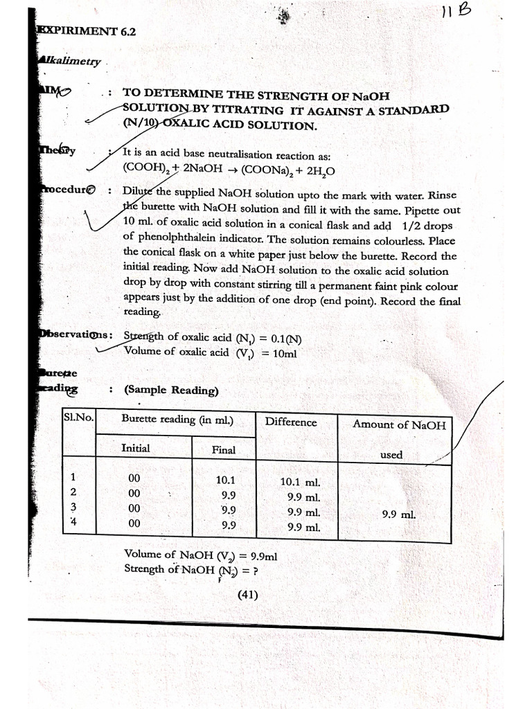 Chemistry Practical Class 11 | PDF