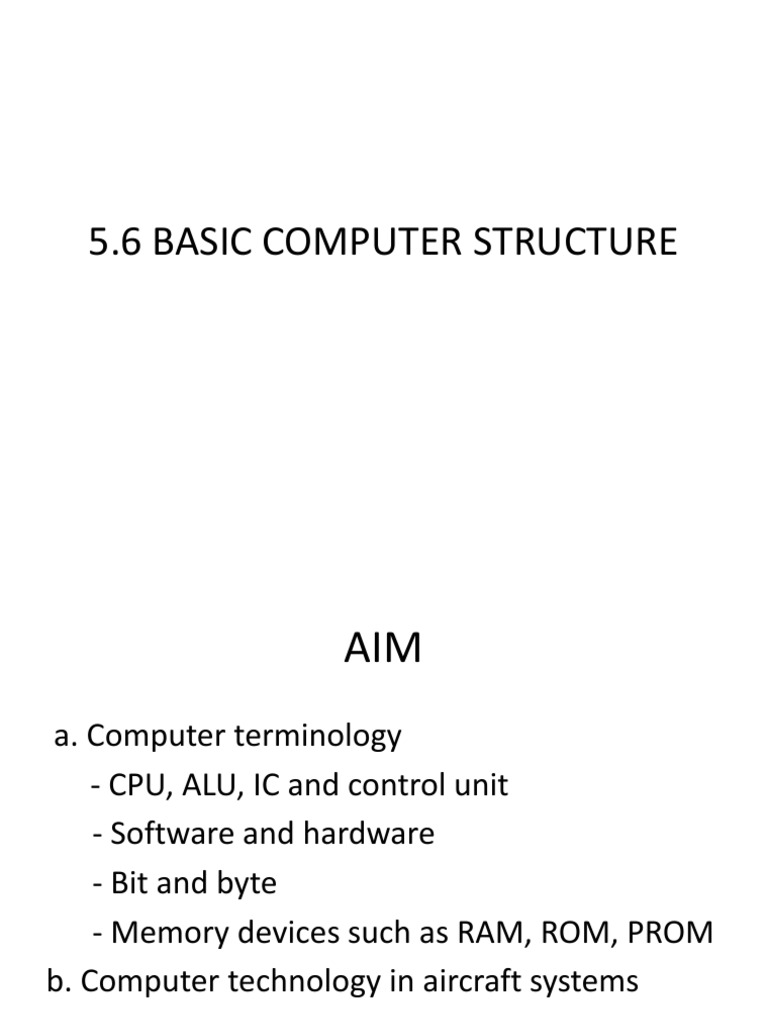 CAR 66 Module 5.6 Basic Computer Structure | PDF | Read Only Memory ...