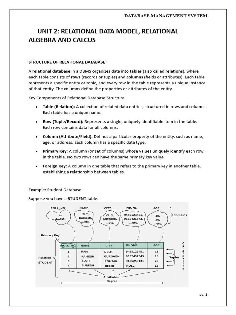Unit 2 Relational Data Model | PDF