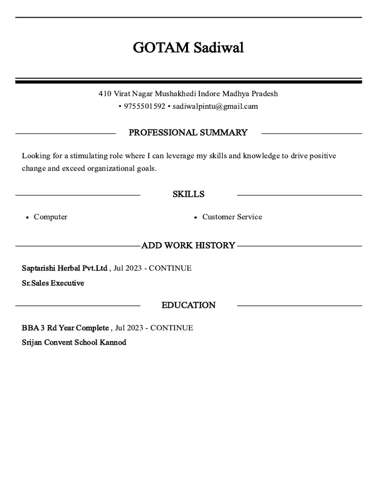 Gotam Resume 295 | PDF