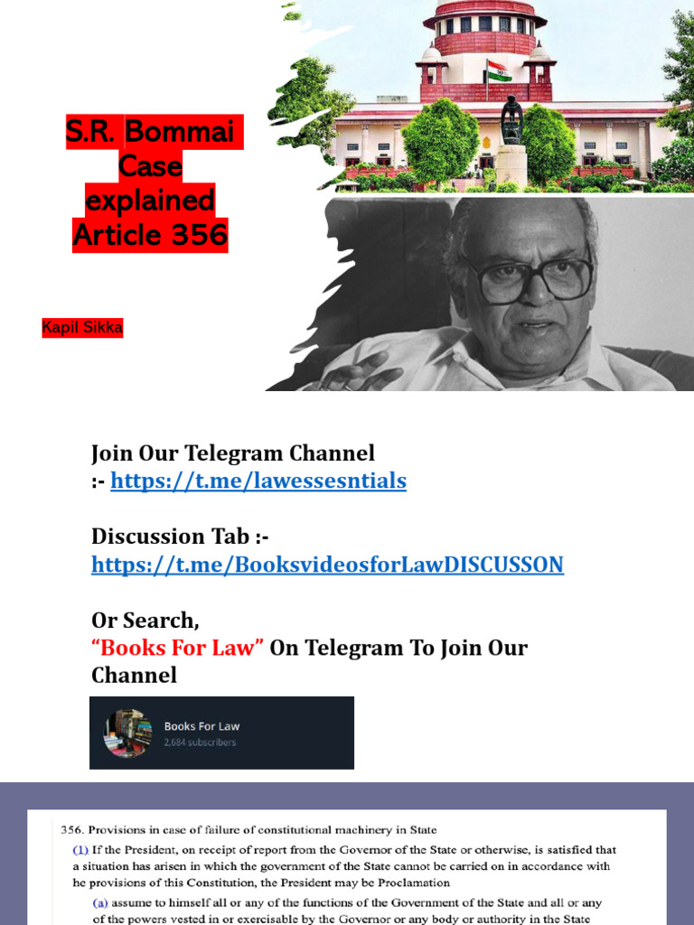 SR Bommai Case | PDF | Political Law | Constitutional Law