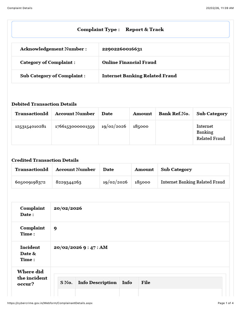 Complaint Details | PDF