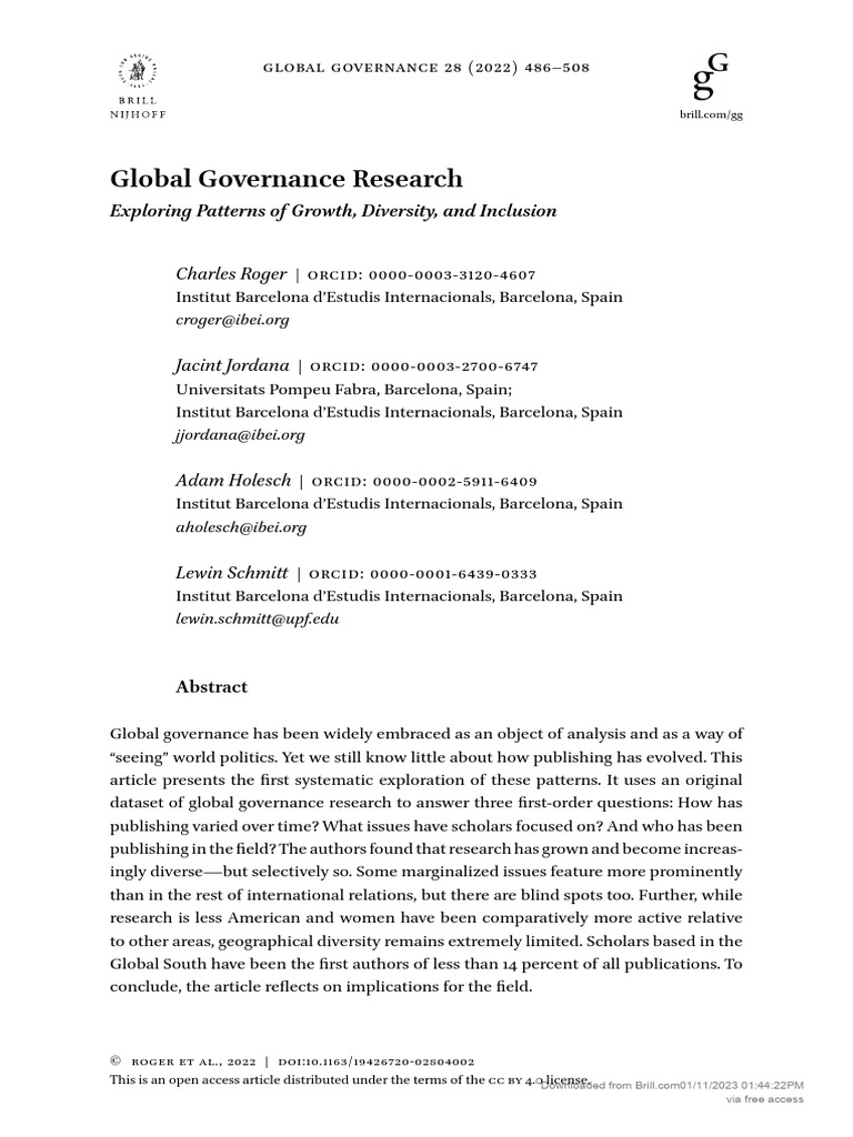 2022 Roger Global Governance Research | PDF