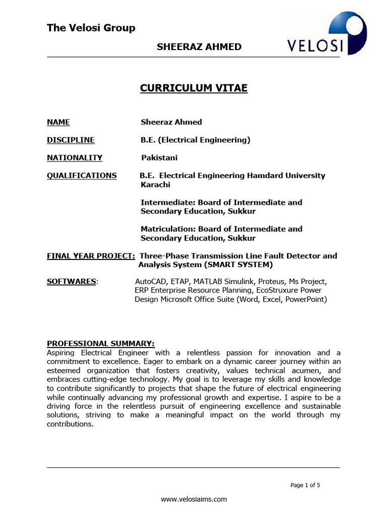 Sheeraz Ahmed CV | PDF