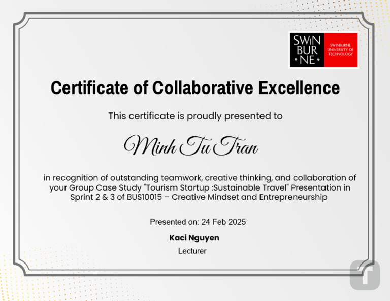 Certificate of Collaborative Excellence | PDF